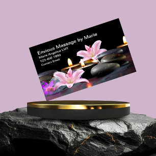 Blommigt Hett Stone Massage Affärskorts Visitkort