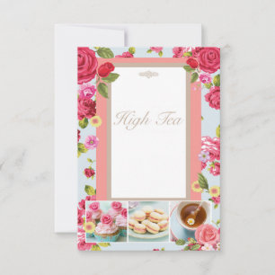 Blommigt High Tea-inbjudan Inbjudningar