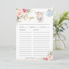  Blommigt High Tea Party för att hämta receptkort Tack Kort