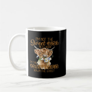 Blommigt Highland Cow Bandana, inte Heifer i dag Kaffemugg