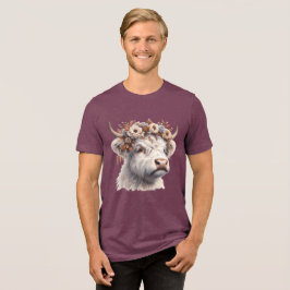 Blommigt Highland Cow T Shirt