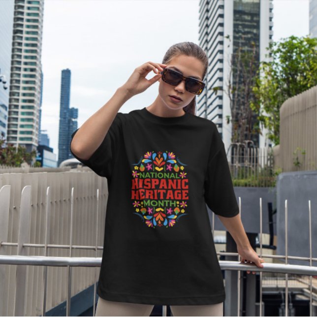 Blommigt Hispanic Heritage T Shirt (Skapare uppladdad)