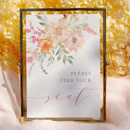 Blommigt Hitta sätesskylt Poster