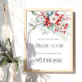 Blommigt Hjälp till Busy Bride Adress och Kuvert Poster