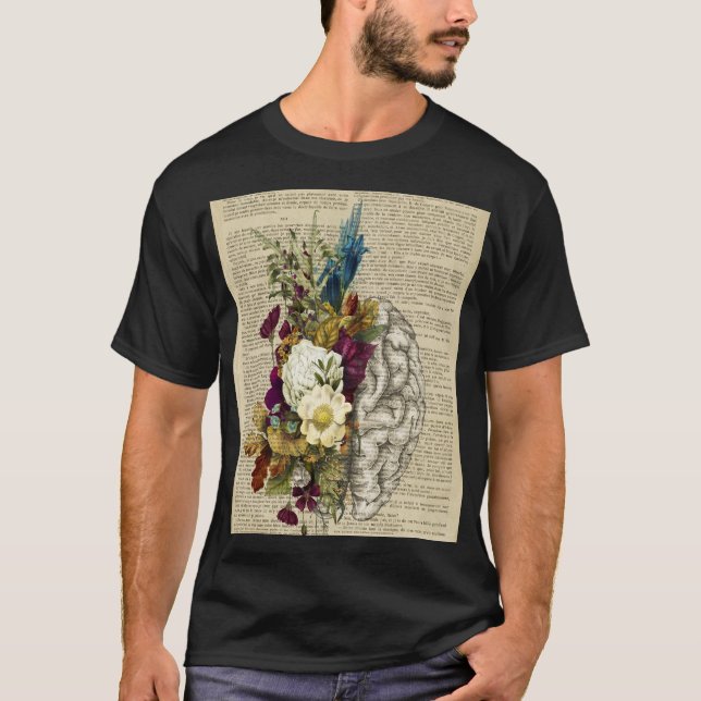 blommigt hjärnanatomi poster t shirt (Framsida)