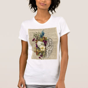 blommigt hjärnanatomi poster t shirt