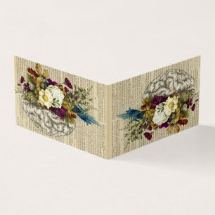 blommigt hjärnanatomi poster visitkort