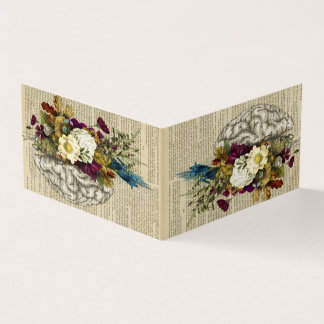 blommigt hjärnanatomi poster visitkort