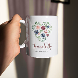 Blommigt hjärta 'Denna MAMMA älskas av' Kaffemugg