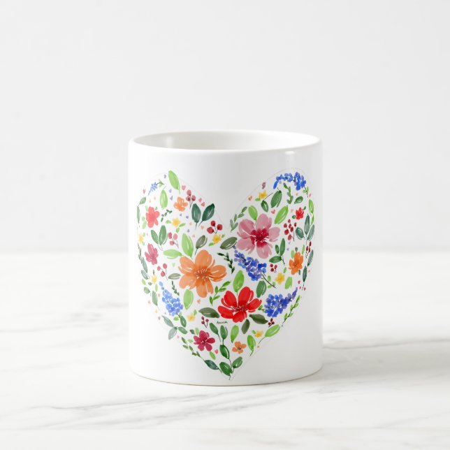 Blommigt Hjarta Kaffemugg (Center)