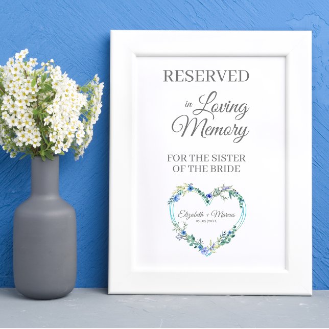 Blommigt hjärta Kärleksfull minne Reserverad plats Poster (Skapare uppladdad)