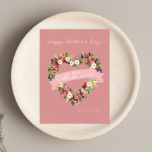Blommigt hjärta Mor's Day Card