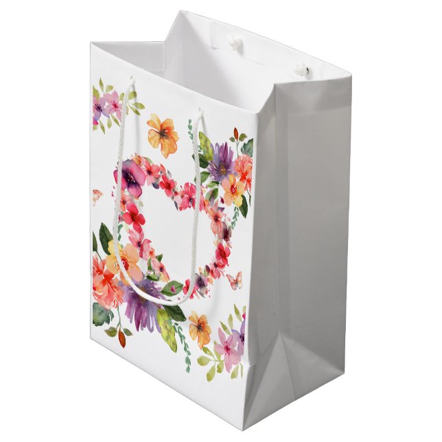 Blommigt hjärta och blommor (Framsidan Vinklad)