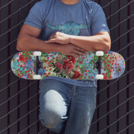 Blommigt Hjärta på kollage Mini Skateboard Bräda 18,5 Cm