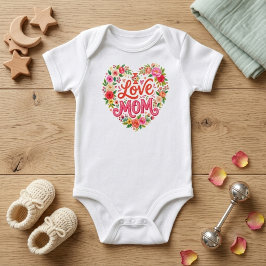 Blommigt hjärta, present till mamman tjej | Tillkä T Shirt