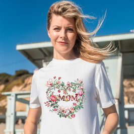 Blommigt Hjärtkrans - MAMMA T Shirt