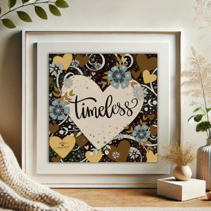 Blommigt Hjärtlös Söt Inspirivitet Poster