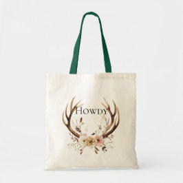 Blommigt Hjort Antlers Cowgirl Tygkasse