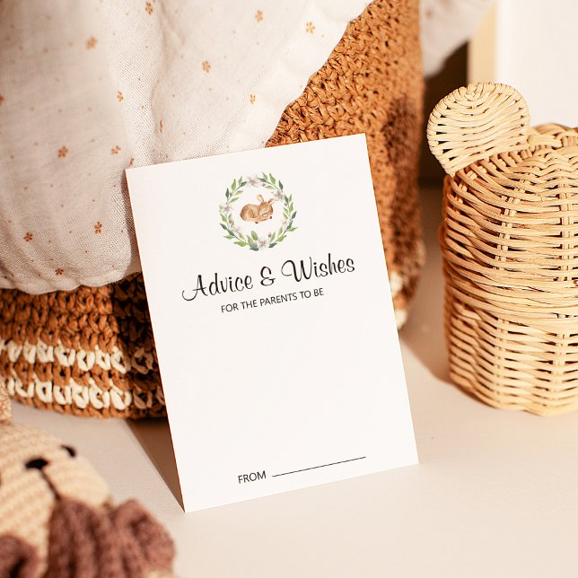 Blommigt Hjort Babybojkottkort Rådkort (Skapare uppladdad)