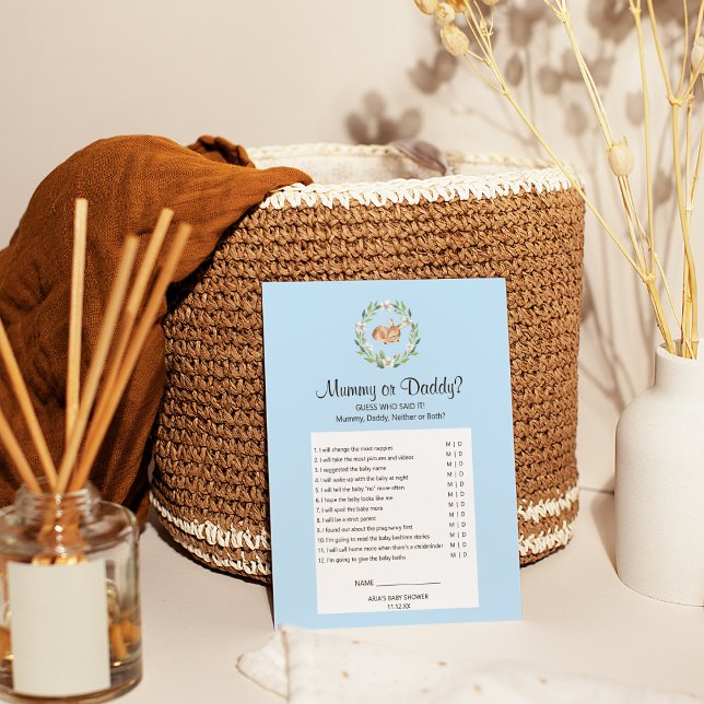 Blommigt Hjort Boy Mummy eller pappa Game Flyer (Skapare uppladdad)