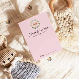 Blommigt Hjort Flickans babystötkort för barn Rådkort