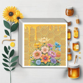 Blommigt Honeycomb Honeybee Honungsdropp Babyskor Pappersservett