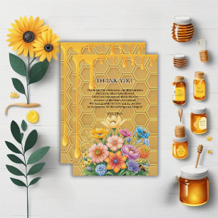 Blommigt Honeycomb Honeybee Honungsdropp Babyskor Tack Kort