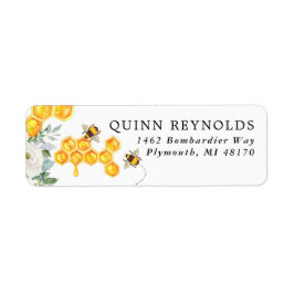 Blommigt Honeycomb Humla | BABY RETURADRESS Etikett