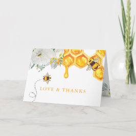 Blommigt Honeycomb Humla Baby Shower Tack Kort
