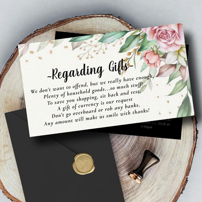 Blommigt Honeymofonden i stället för presentkort Tilläggskort (Skapare uppladdad)