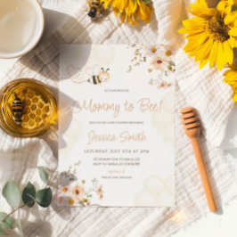 Blommigt Honung Humla Baby Shower Inbjudningar