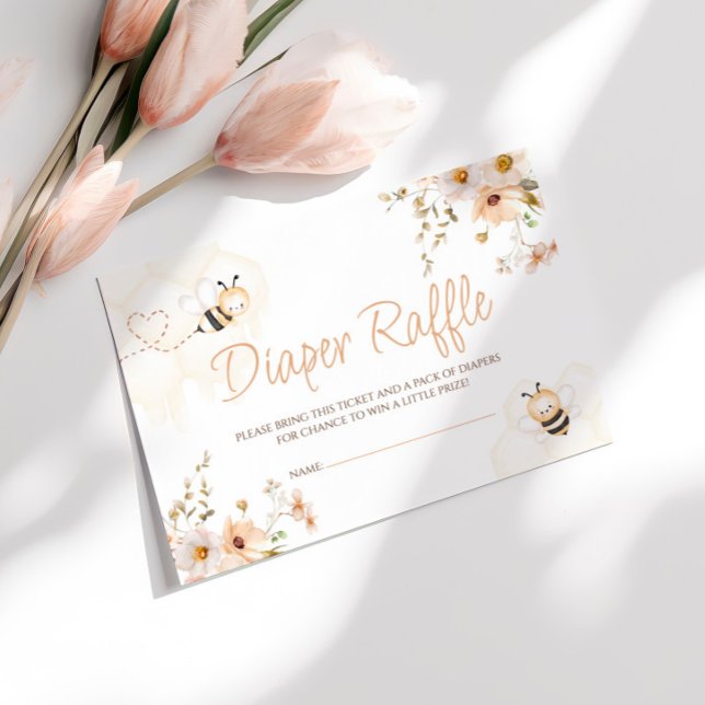 Blommigt Honungsbi Babyskor Slagare Raffle Tilläggskort (Skapare uppladdad)