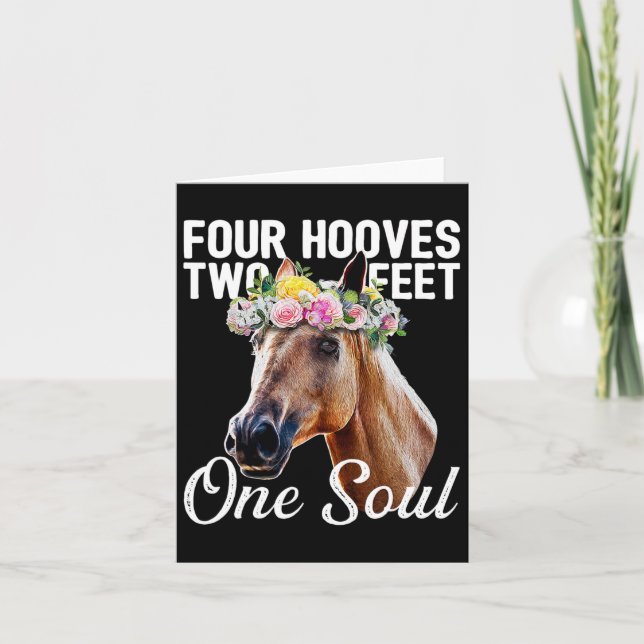 Blommigt Horse  Equestrian Farm Gift Kort (Framsida)