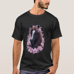 Blommigt Horse Girl Horse Girl Kärlek T Shirt