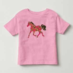 Blommigt Horse Småbarn Ringer T-Shirt