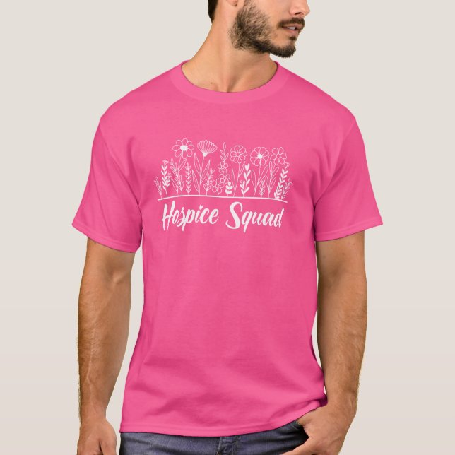 Blommigt Hospice Squad Hospice Aide Nurse T Shirt (Framsida)