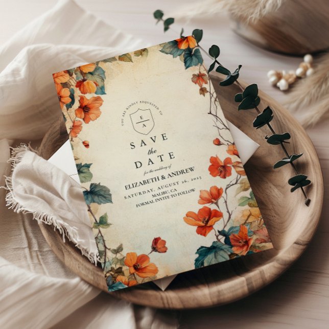 Blommigt Hösten Bröllop Spara Datumet (Skapare uppladdad)