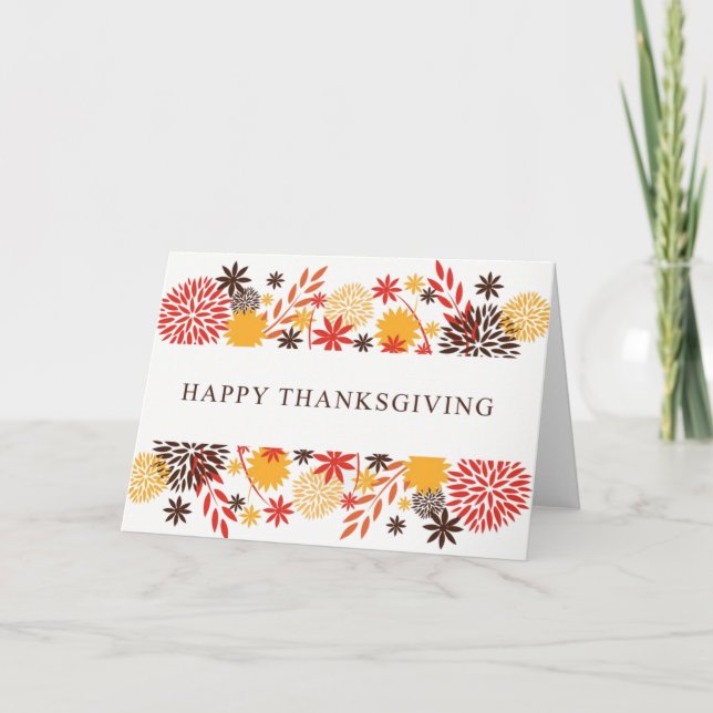 Blommigt Hösten Färg | Thanksgiving-kort Helgkort (Framsida)