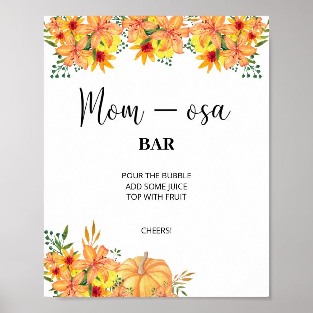 Blommigt hösten Mon-osa pub Poster (Framsidan)