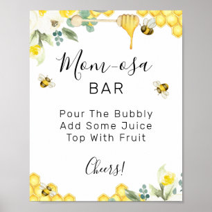 Blommigt Humla babyskor Mamma-osa Pub-skylt Poster