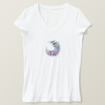 Blommigt Hummingbird Tee Shirt