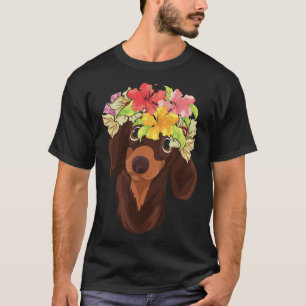 Blommigt Hund älskare Flower Krona Pet Hund aveln  T Shirt
