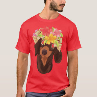 Blommigt Hund älskare Flower Krona Pet Hund aveln T Shirt