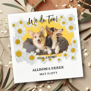 Blommigt Hund Cat Pet Photo Hund älskare Bröllop A Pappersservett