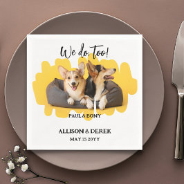 Blommigt Hund Cat Pet Photo Hund älskare Bröllop A Pappersservett