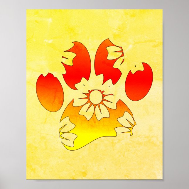 Blommigt Hund Pau-utskrift Poster (Framsidan)