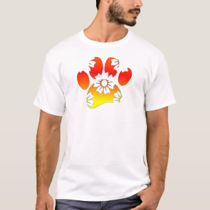 Blommigt Hund Pau-utskrift T Shirt