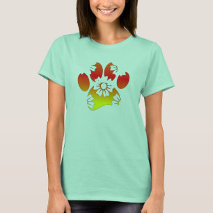 Blommigt Hund Pau-utskrift T Shirt