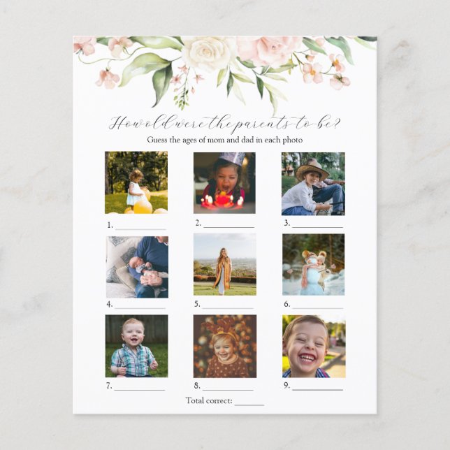  Blommigt hur gamla de var med babyskor (Framsida)