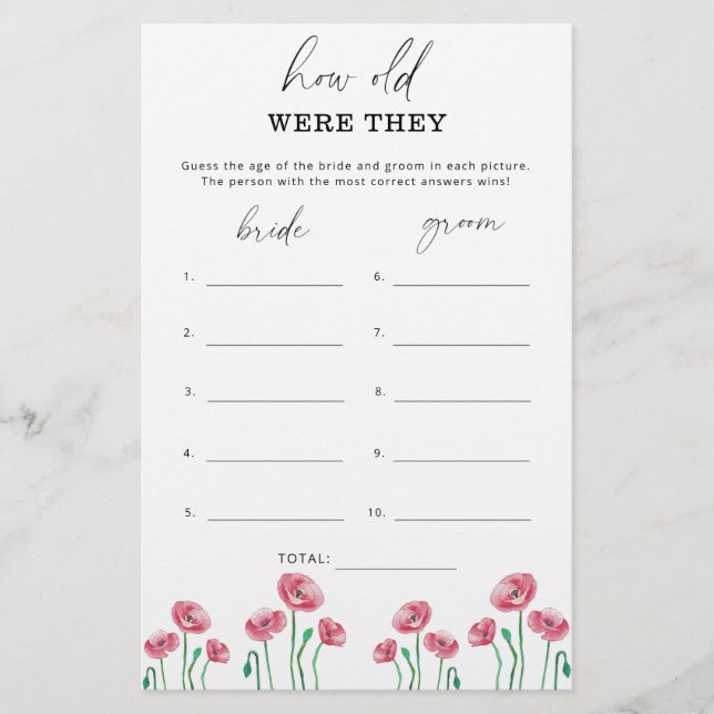 Blommigt Hur gamla var de i möhippan? (Framsida)